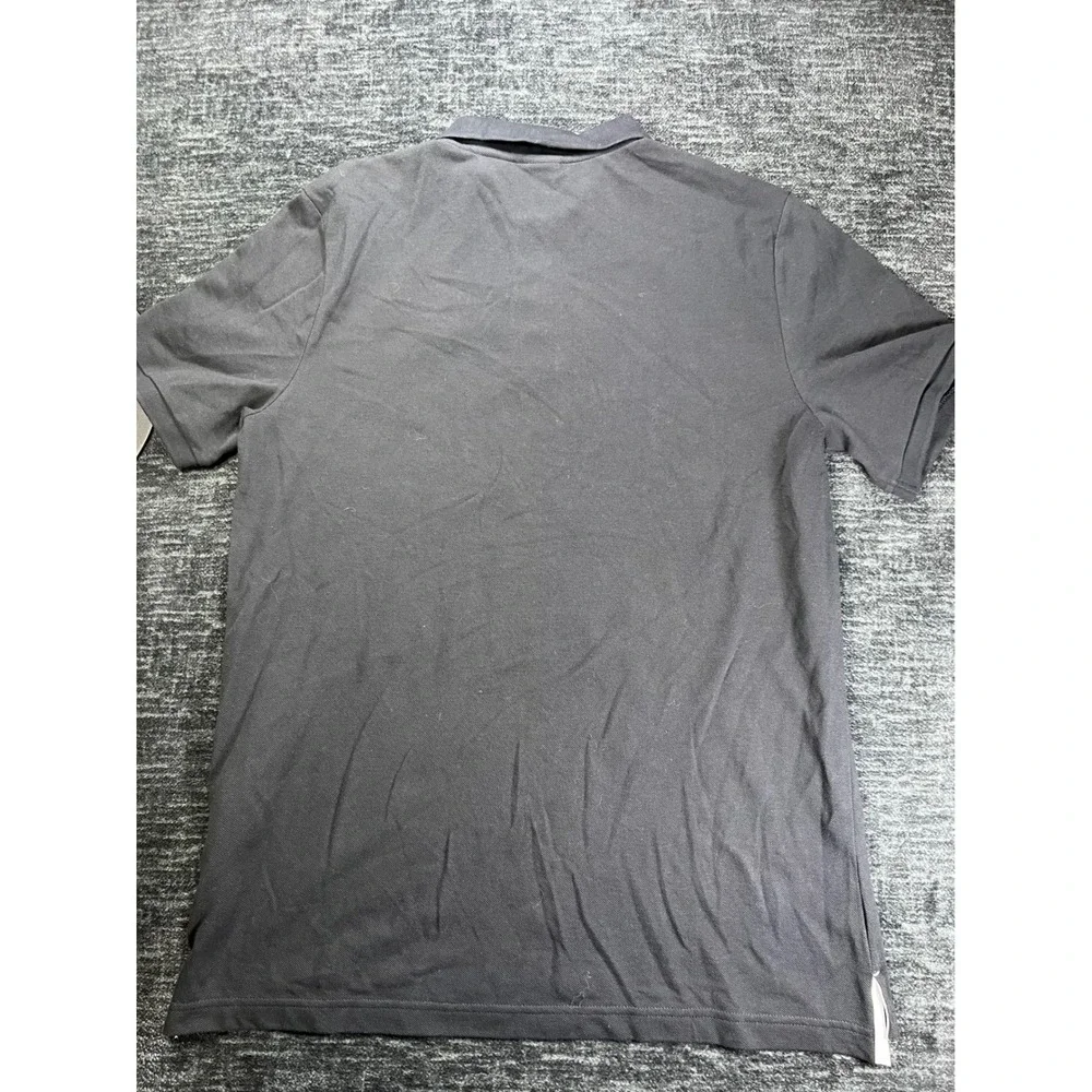 Nike Polo Shirt Mens Large Black Embroidered Futura Logo Short Sleeve Pique
